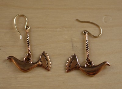 Boucles d'oreilles oiseaux aquatiques (bronze)