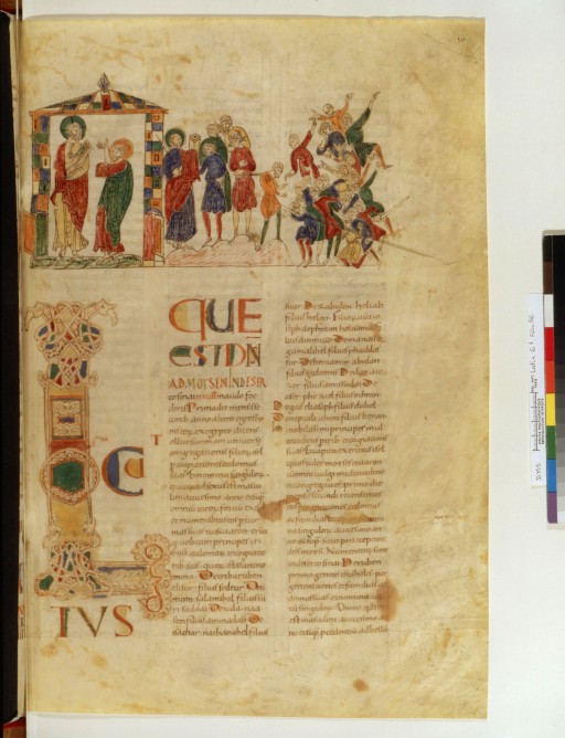 Latin 6 (1), fol. 56, Moïse recensant les Hébreux