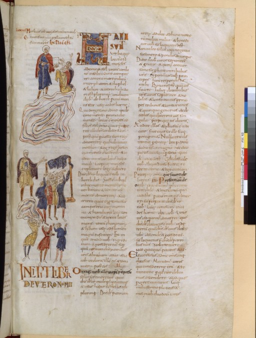 Latin 6 (1), fol. 73, Lévites recevant la Loi