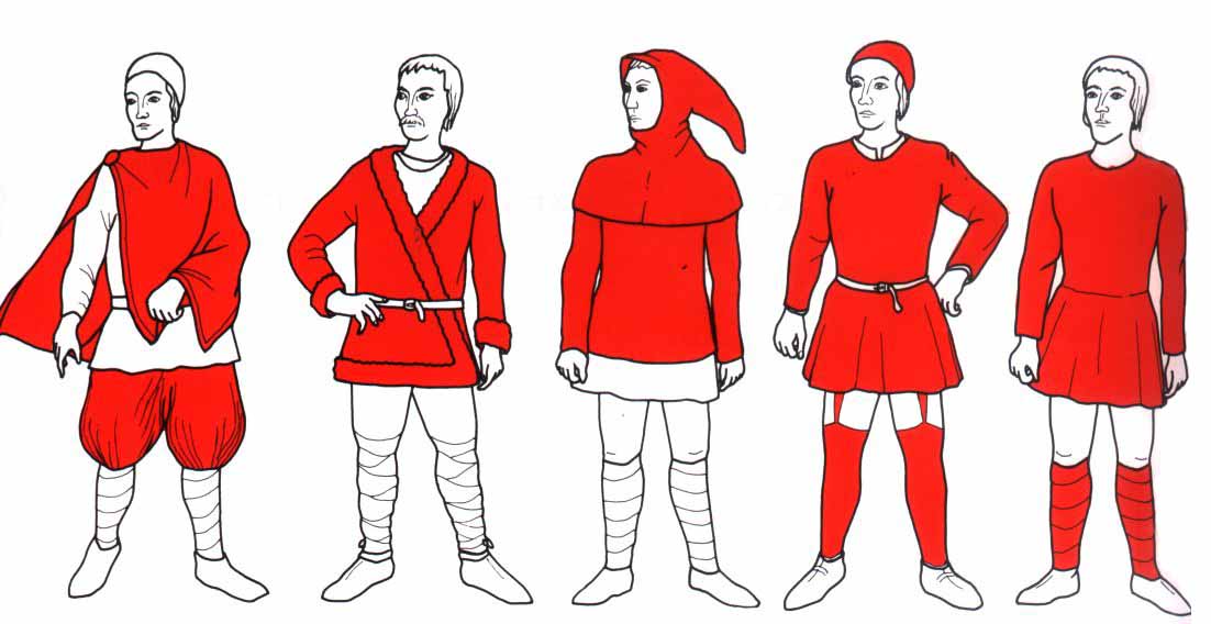 Vêtements d'hommes : dessins du musée d'Haitabu